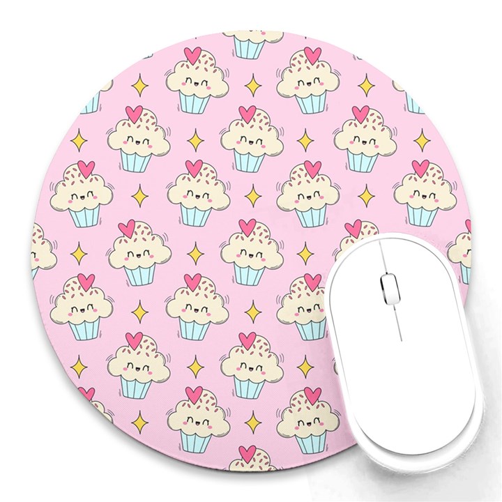 Kawaii Cupcake  Round Mousepads