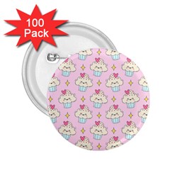 Kawaii Cupcake  2 25  Buttons (100 Pack) 