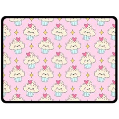 Kawaii Cupcake  Fleece Blanket (large)  by lisamaisak