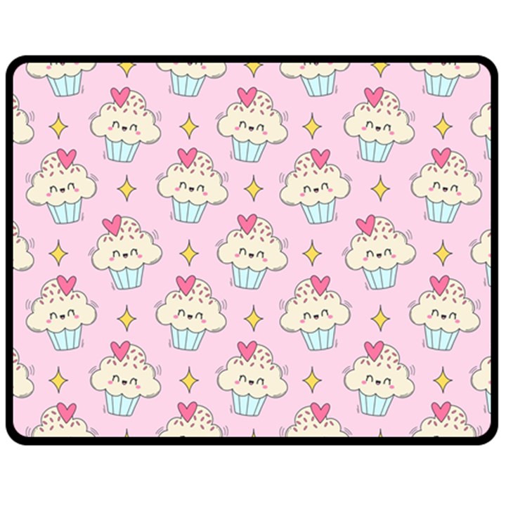 Kawaii Cupcake  Fleece Blanket (Medium) 