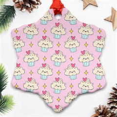 Kawaii Cupcake  Snowflake Ornament (two Sides)