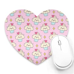 Kawaii Cupcake  Heart Mousepads by lisamaisak