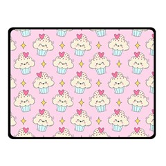 Kawaii Cupcake  Double Sided Fleece Blanket (small) 