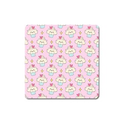 Kawaii Cupcake  Square Magnet by lisamaisak