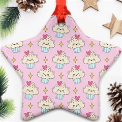 Kawaii Cupcake  Ornament (star)