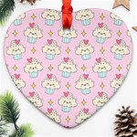 Kawaii Cupcake  Ornament (Heart) Front