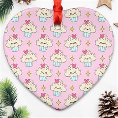 Kawaii Cupcake  Ornament (heart)