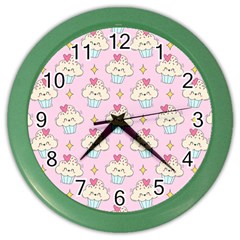 Kawaii Cupcake  Color Wall Clock by lisamaisak