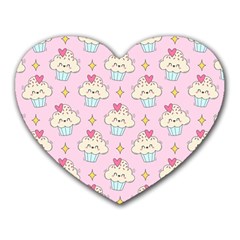 Kawaii Cupcake  Heart Mousepads by lisamaisak