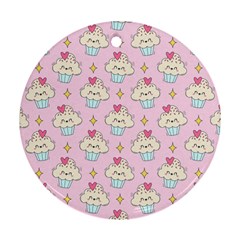 Kawaii Cupcake  Round Ornament (two Sides)