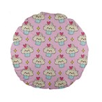 Kawaii Cupcake  Standard 15  Premium Round Cushions Back