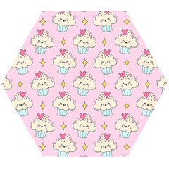 Kawaii Cupcake  Wooden Puzzle Hexagon by lisamaisak