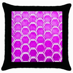 Hexagon Windows Throw Pillow Case (black) by essentialimage