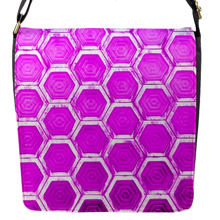 Hexagon Windows Flap Closure Messenger Bag (S)