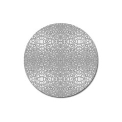 Modern Ornate Geometric Silver Pattern Magnet 3  (round)