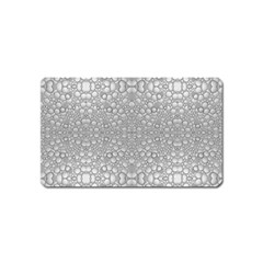 Modern Ornate Geometric Silver Pattern Magnet (name Card) by dflcprintsclothing