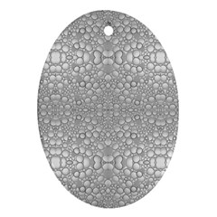 Modern Ornate Geometric Silver Pattern Oval Ornament (two Sides) by dflcprintsclothing