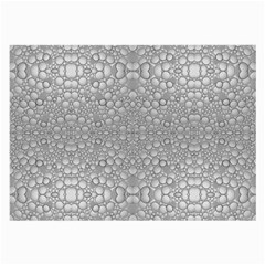 Modern Ornate Geometric Silver Pattern Large Glasses Cloth (2 Sides) by dflcprintsclothing