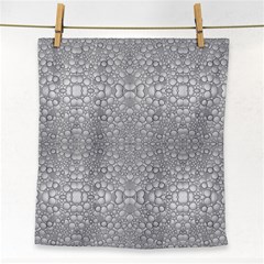 Modern Ornate Geometric Silver Pattern Face Towel by dflcprintsclothing