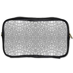 Modern Ornate Geometric Silver Pattern Toiletries Bag (one Side) by dflcprintsclothing