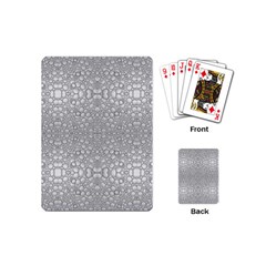 Modern Ornate Geometric Silver Pattern Playing Cards Single Design (mini) by dflcprintsclothing