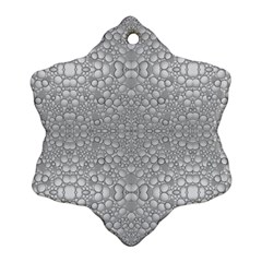 Modern Ornate Geometric Silver Pattern Snowflake Ornament (two Sides) by dflcprintsclothing