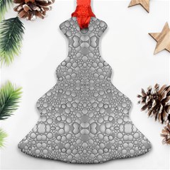 Modern Ornate Geometric Silver Pattern Christmas Tree Ornament (two Sides) by dflcprintsclothing