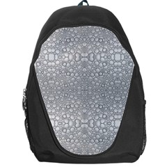 Modern Ornate Geometric Silver Pattern Backpack Bag by dflcprintsclothing