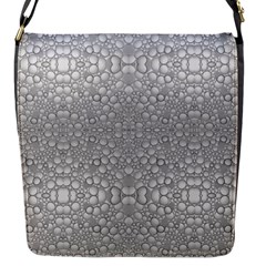 Modern Ornate Geometric Silver Pattern Flap Closure Messenger Bag (s)