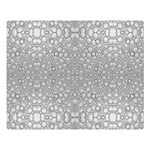 Modern Ornate Geometric Silver Pattern Double Sided Flano Blanket (Large)  80 x60  Blanket Front