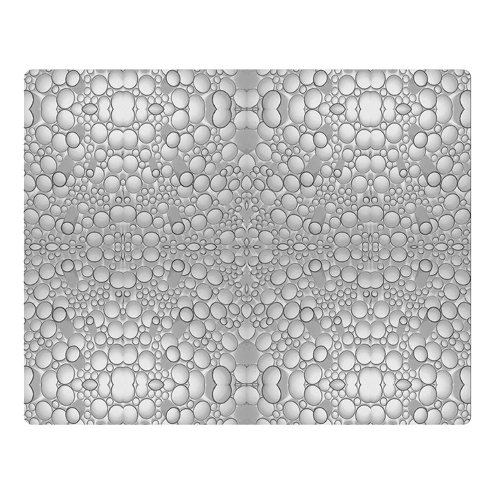 Modern Ornate Geometric Silver Pattern Double Sided Flano Blanket (Large) 