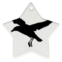 Seagull Flying Silhouette Drawing 2 Ornament (star) by dflcprintsclothing