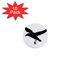 Seagull Flying Silhouette Drawing 2 1  Mini Buttons (10 Pack)  by dflcprintsclothing