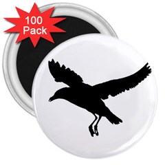 Seagull Flying Silhouette Drawing 2 3  Magnets (100 Pack)