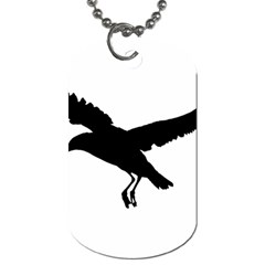 Seagull Flying Silhouette Drawing 2 Dog Tag (one Side) by dflcprintsclothing