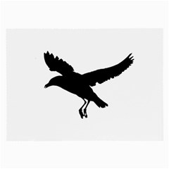 Seagull Flying Silhouette Drawing 2 Large Glasses Cloth (2 Sides) by dflcprintsclothing