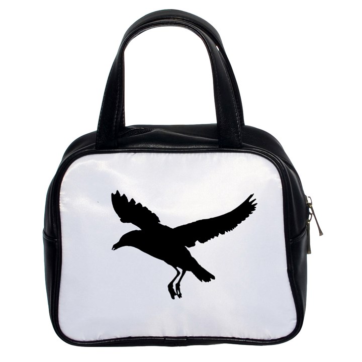 Seagull Flying Silhouette Drawing 2 Classic Handbag (Two Sides)