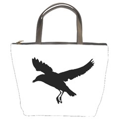 Seagull Flying Silhouette Drawing 2 Bucket Bag by dflcprintsclothing