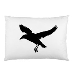 Seagull Flying Silhouette Drawing 2 Pillow Case by dflcprintsclothing