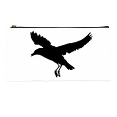 Seagull Flying Silhouette Drawing 2 Pencil Case by dflcprintsclothing