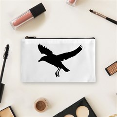 Seagull Flying Silhouette Drawing 2 Cosmetic Bag (small) by dflcprintsclothing