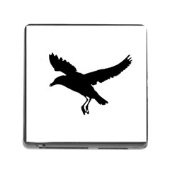 Seagull Flying Silhouette Drawing 2 Memory Card Reader (square 5 Slot)