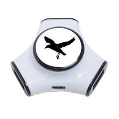 Seagull Flying Silhouette Drawing 2 3-port Usb Hub by dflcprintsclothing