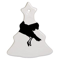 Seagull Flying Silhouette Drawing 2 Ornament (christmas Tree)  by dflcprintsclothing