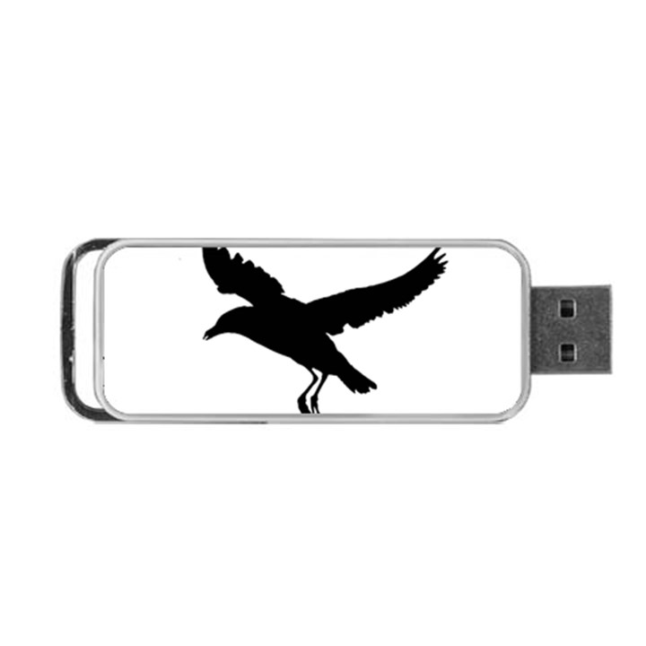 Seagull Flying Silhouette Drawing 2 Portable USB Flash (Two Sides)