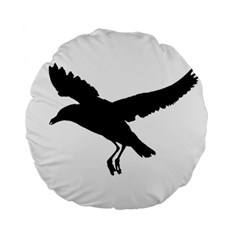 Seagull Flying Silhouette Drawing 2 Standard 15  Premium Round Cushions by dflcprintsclothing