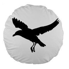 Seagull Flying Silhouette Drawing 2 Large 18  Premium Round Cushions by dflcprintsclothing