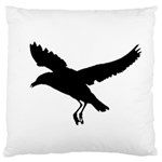 Seagull Flying Silhouette Drawing 2 Large Flano Cushion Case (Two Sides) Back