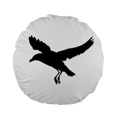 Seagull Flying Silhouette Drawing 2 Standard 15  Premium Flano Round Cushions by dflcprintsclothing