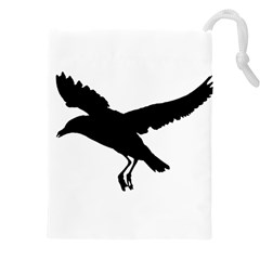 Seagull Flying Silhouette Drawing 2 Drawstring Pouch (4xl) by dflcprintsclothing